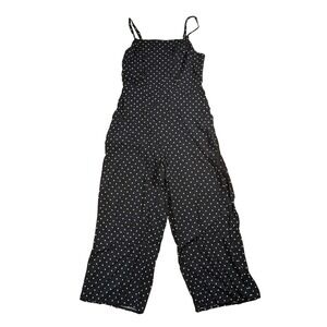Old Navy Jumpsuit Cami Polka Dot Smocked‎ Wide Leg Black White Women's Small